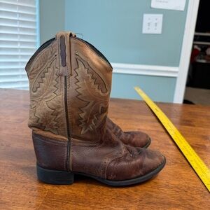 Kids Old West Brown Cowboy Boots size 3
